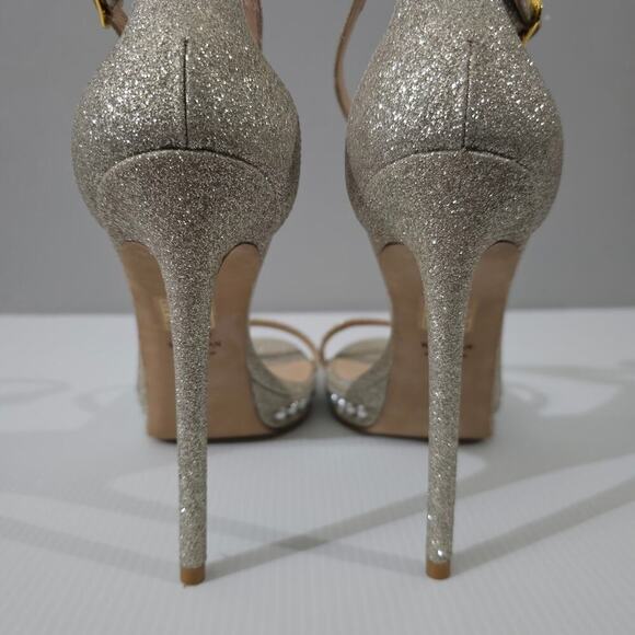 Stuart Weitzman Nudistdisco Pearl Heel 10.5 Metallic Stiletto Platform Evening - Picture 10 of 14